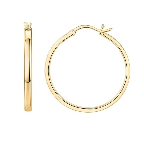 14k gold classic Earring Hoops large - Picture 4 of 4